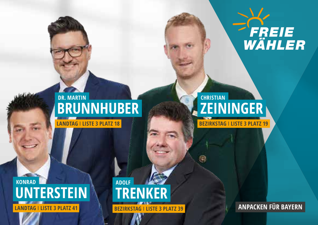 Die von der FW/UW Kreisvereinigung Traunstein aufgestellten Kandidaten